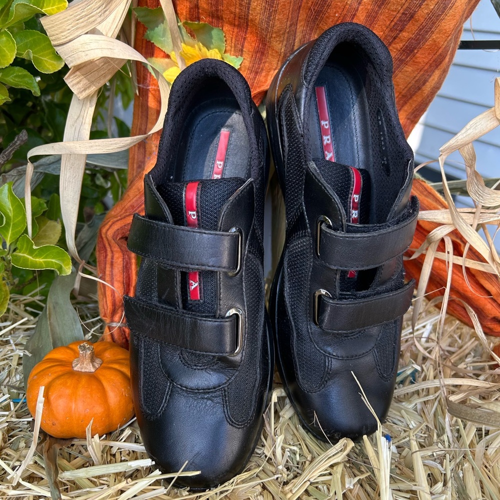 Prada America’s Cup Black patent leather sneakers